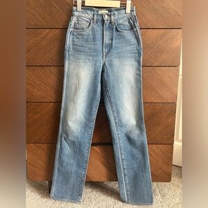 GRLFRND The Sara Super High Rise Slim Straight Jeans